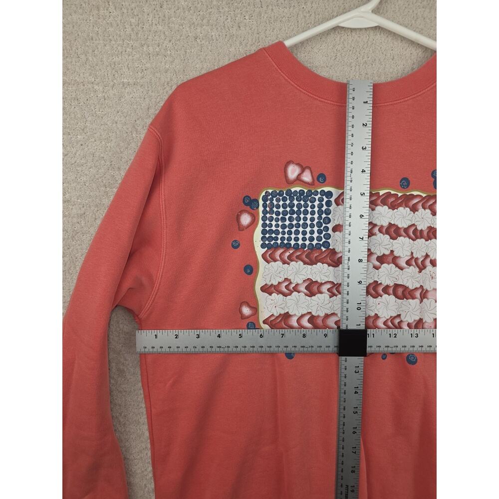 Living Fully Co. by Mallory Ervin Patriotic Flag Sweatshirt Size Medium - Picture 12 of 14
